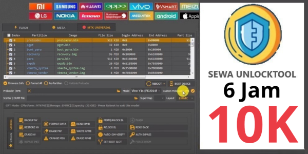 Sewa Unlocktool 6 Jam 10k