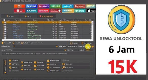 Sewa Unlocktool 6 Jam New